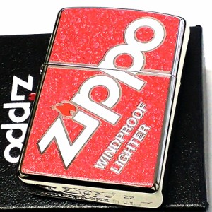 ZIPPO ライター アーマー Zippo Logo ジッポ ロゴデザイン レッド ダブルフルカラー おしゃれ シルバー 両面加工 かっこいい メンズ