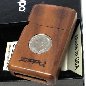 ZIPPO ライター 一点物 スリム 木巻き 絶版 リバティコイン レア ジッポ ロゴ 2009年製 おしゃれ デッドストック 廃盤 おしゃれ 