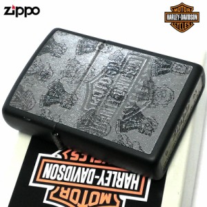 ZIPPO ハーレー ダビッドソン エンジン ロゴ マットブラック 黒 かっこいい ジッポライター 渋い おしゃれ メンズ プレゼント