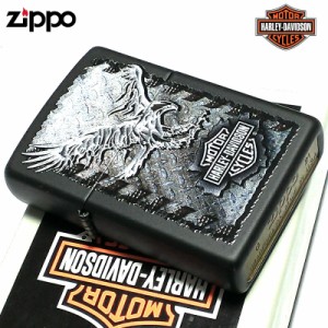 ZIPPO ハーレー ダビッドソン ロゴ マットブラック イーグル 黒 かっこいい ジッポライター 渋い おしゃれ メンズ