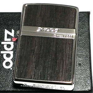 ジッポ ライター ローズウッド ダーク ZIPPO 彫刻 ストライプ ウッド貼り 両面加工 シルバー 銀 かっこいい おしゃれ レディース メンズ 