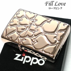 ZIPPO ライター ハート FILL LOVE ジッポ ローズピンク レディース かわいい ピンクゴールド おしゃれ 女性 プレゼント