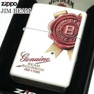 ZIPPO ライター ジムビーム ジッポ ホワイト マット JIM BEAM 白 かっこいい お酒 バーボン おしゃれ メンズ