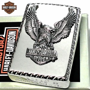 ZIPPO ライター HARLEY-DAVIDSON ジッポ ハーレー ダビッドソン イーグルメタル かっこいい シルバー 鷲 銀 鏡面 コーナー 