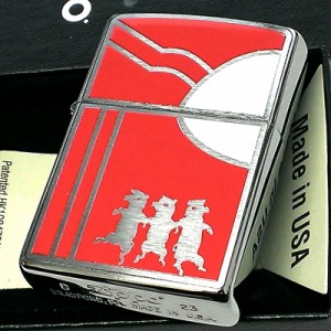 ZIPPO スリーピッグス おしゃれ ジッポ ライター レッド 三匹の子豚 シルバー 赤 レトロ かっこいい 可愛い メンズ ギフト 