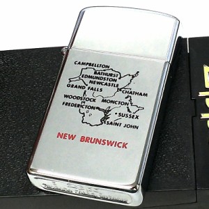 ZIPPO ライター スリム ジッポ カナダ製 1989年製 ニューブランズウィック 地図 オンタリオ製 ビンテージ レア 廃盤 かっこいい 