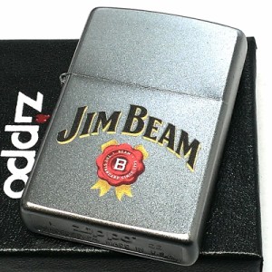 ZIPPO ライター JIM BEAM ロゴ ジムビーム ジッポ シルバー かっこいい サテンクローム アメリカン お酒 バーボン おしゃれ メンズ 