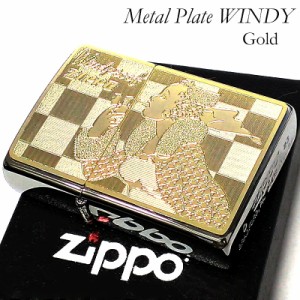 ZIPPO ライター ウインディ ウィンディガール ゴールドプレート レトロ ジッポ 金 Windy Metal Gold Plate アンティーク 
