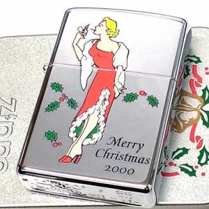 ZIPPOライター クリスマスレディ ウィンディ 2000年製 絶版 サンタクロース 一点物 ジッポ レア 可愛い X’mas 珍しい 女性