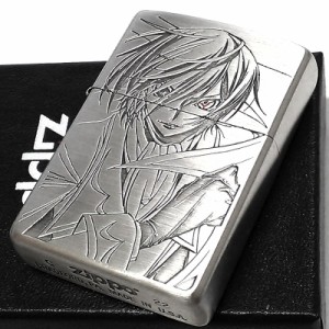 ZIPPO ライター アニメ コードギアス 反逆のルルーシュ シルバー ジッポー 銀 両面加工 彫刻 色差し かっこいい キャラクター メンズ