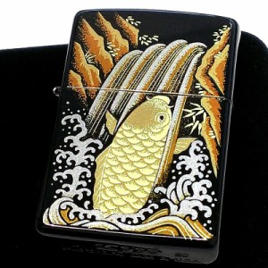 ZIPPO ライター 本金蒔絵 鯉 ジッポ 和柄 伝統工芸 漆塗り 黒 かっこいい ブラック メンズ 高級 おしゃれ プレゼント