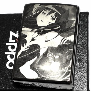 ZIPPO まどマギ 劇場版 魔法少女まどか☆マギカ [新編]叛逆の物語 悪魔ほむら アニメ レーザー彫刻 両面加工 鏡面ブラック ジッポライタ