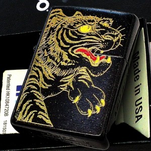 ZIPPO ライター 和柄 虎 ブラックラメ ジッポ お守り かっこいい 黒 金シルク トラ ゴールド おしゃれ メンズ 御守り プレゼント ギフト