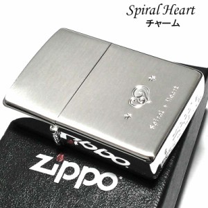 ZIPPO 可愛い ライター スパイラルハート チャーム ジッポ シルバー レディース メンズ 星 女性 かわいい シンプル ギフト プレゼント