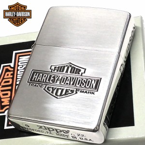 ZIPPO ライター HARLEY-DAVIDSON かっこいい ハーレー ダビッドソン サイドロゴ ジッポ 銀燻し おしゃれ シルバー 彫刻 渋い