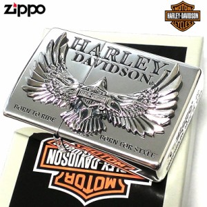 ZIPPO ハーレー ダビッドソン イーグルメタル 鷹 シルバー 彫刻 銀 かっこいい ジッポライター 渋い 銀 おしゃれ シンプル メンズ