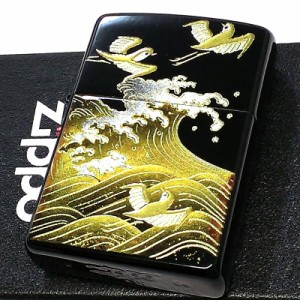 ZIPPO ライター 和柄 一点物 レア 本金蒔絵 ジッポ 2006年製 漆塗り ブラック 波 燕 おしゃれ 日本 絶版品 ゴールド 珍しい 廃盤