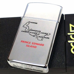 ZIPPO ライター スリム ジッポ カナダ製 1992年製 プリンスエドワード島 地図 オンタリオ製 ビンテージ レア 廃盤