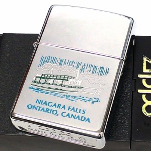 ZIPPO ライター カナダ製 2001年製 ナイアガラの滝 オンタリオ製 廃盤 レアジッポ 珍しい 未使用品 ビンテージ 絶版 ヴィンテージ シルバ