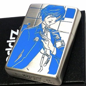 ZIPPO ペルソナ3 ポータブル ゲーム シルバー ジッポ ライター 銀 両面加工 彫刻 色差し かっこいい キャラクター メンズ ギフト