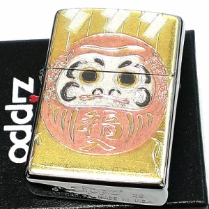 ZIPPO 和柄 だるま ジッポ ライター シルバー 日本 和風 縁起物 達磨 銀 デンチュウバン メンズ ギフト プレゼント