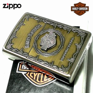 ZIPPO ライター ハーレーダビッドソン ジッポ アンティーク ブラス＆シルバー 彫刻 かっこいい 日本限定モデル メタル おしゃれ 