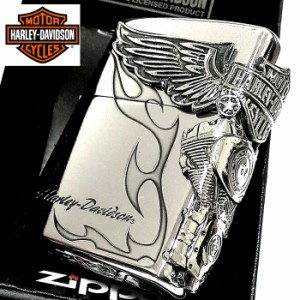 ZIPPO ライター ハーレーダビッドソン ジッポ シルバー燻し 大型3面メタル 彫刻 かっこいい 日本限定モデル おしゃれ ウィング