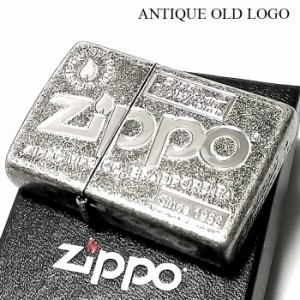 ZIPPO ライター アンティーク オールドロゴ ジッポ ニッケルバレル 古美シルバー かっこいい おしゃれ ジッポーロゴ メンズ 
