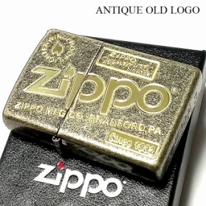 ZIPPO ライター アンティーク オールドロゴ ジッポ ブラスバレル 古美ゴールド かっこいい おしゃれ ジッポーロゴ メンズ レディース