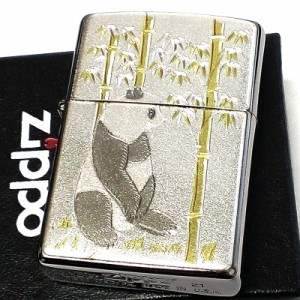 ZIPPO パンダ ジッポ ライター 和風 日本 可愛い シルバー 銀 デンチュウバン かわいい レディース メンズ プレゼント ギフト