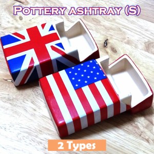 灰皿 国旗 アメリカ イギリス ポタリーアッシュトレイ Sサイズ 陶器 タバコ インテリア アメリカン 雑貨 喫煙具 メンズ レディース