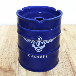 ドラム缶灰皿 タバコ NAVY 喫煙具 小物入れ ネイビー ミリタリー アメリカン ペン立て おしゃれ インテリア かっこいい