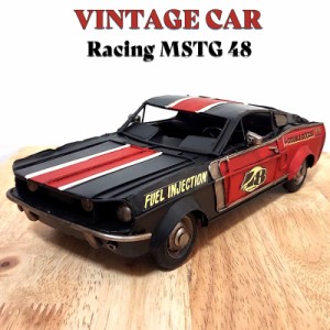 車 ブリキ オブジェ ビンテージカー Racing PLMTH MSTG 48 レトロ 置物 かっこいい アメリカン 雑貨 アンティーク おしゃれ インテリア 