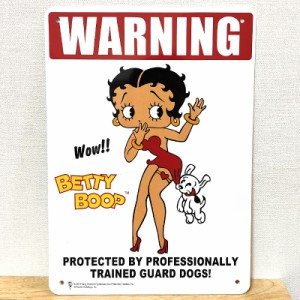 サインボード 看板 ベティ・ブープ Betty Plastic Sign Board BT DOGS 番犬に注意 プレート Betty Boop ガレージ アメリカン