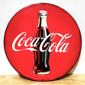 ブリキ看板 コカコーラ ビンテージ エンボスメタルサイン COCA-COLA　ROUND アメリカン ガレージ アンティーク 壁掛け プレート おしゃれ