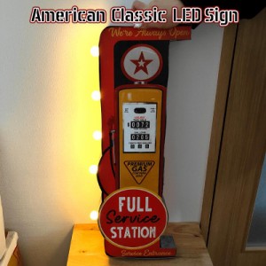 【訳あり】アメリカン クラシック LED Sign Full Service Station おしゃれ 電飾看板 ガレージ 雑貨 かわいい 店舗