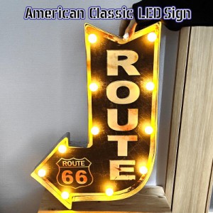 アメリカン クラシック LED Sign ルート66 電飾看板 ガレージ ROUTE66 ガレージグッズ アメリカン インテリア アンティーク