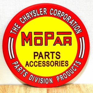 ブリキ看板 ラウンドメタルサイン MOPAR PARTS アンティーク モパー ロゴ ガレージ 壁飾り 正規ライセンス品 アメリカン 雑貨