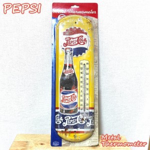 温度計 ペプシ メタル サーモメーター アメリカン 雑貨 PEPSI ブリキ看板 レトロ コーラ ディスプレイ アンティーク かわいい 壁掛け 