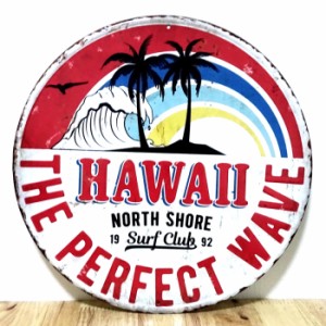 ブリキ看板 ビンテージ THE PARFECT WAVE ハワイ ヤシの木 ビーチ 海 アンティーク ガレージ プレート 壁飾り アメリカン 雑貨 おしゃれ