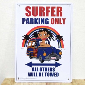 サインボード 看板 可愛い Betty Plastic Sign Board PARKING ベティ・ブープ プレート Betty Boop ガレージ 壁飾り パーキング アメリカ