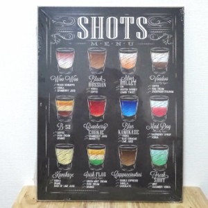 木製看板 SHOTS ドリンク ウッドボード サーフィン ガレージ リビング 壁掛け 可愛い かわいい おしゃれ サーファー カフェ 店舗 飾り