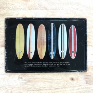 アメリカン ブリキ看板 サーフボード サーフィン SURFBOARDS プレート 壁飾り ビンテージ 雑貨 インテリア 可愛い かわいい サーファー