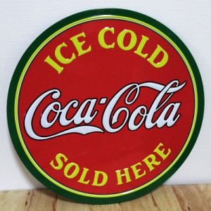 ブリキ看板 コカコーラ COKE SOLD HERE アンティーク ガレージ プレート 可愛い 壁飾り 正規ライセンス品