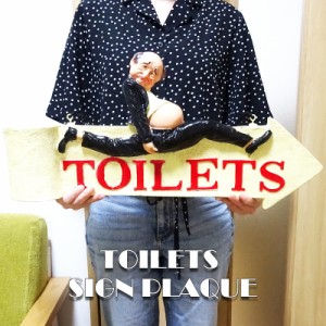 看板 プレート サインプラッケ TOILETS トイレ 両面 可愛い 玄関飾り ビンテージ 店舗 お店 カフェ お洒落 かわいい アメリカン 雑貨 イ