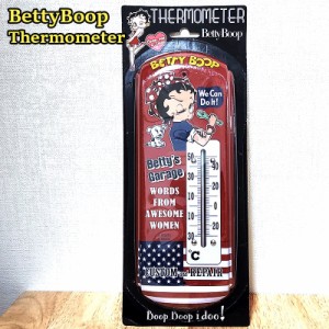 温度計 ベティ・ブープ ブリキ看板 サーモメーター Betty Boop アメリカン 雑貨 レトロ ディスプレイ 壁掛け ガレージ おしゃれ 