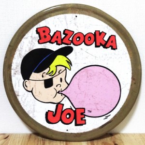 ブリキ看板 ビンテージ BAZOOKA JOE 風船ガム おしゃれ プレート ラウンドメタルサイン アンティーク 可愛い 壁飾り 正規ライセンス品