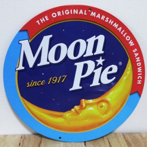 ブリキ看板 Moonpie Disc アンティーク ムーンパイ ガレージ プレート 可愛い 壁飾り 丸形 正規ライセンス品 アメリカン