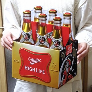 ブリキ看板 エンボスメタルサイン ビール Miller HIGH LIFE ダイカット おしゃれ プレート ミラービール 壁飾り アメリカン