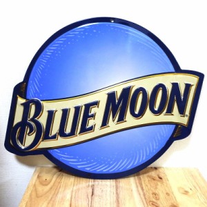 ブリキ看板 BLUE MOON ブルームーン ダイカット エンボスメタルサイン ビール かっこいい プレート 壁飾り アメリカン お酒 おしゃれ